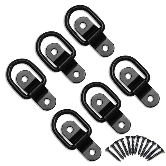 6 PCS D Ring Tie Down Anchor, D Rings Heavy with Duty, 3-rd Generation Trailer Tie Down Anchors, 2400Lbs Breaking Strength, 1/4